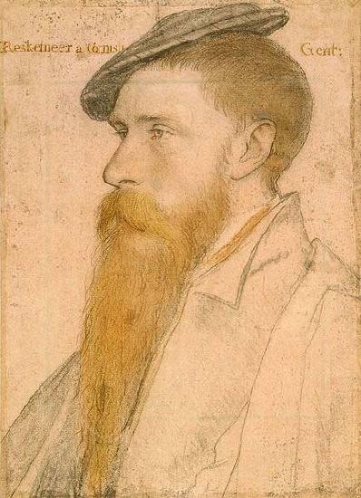 Hans holbein the younger Portrait of William Reskimer. Coloured chalks on pink-primed paper oil painting image